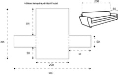 Sofazip párnázott kanapéhuzat 1-2-3-4-5 üléseshez, kétoldalúan használható ivory-bézs színben