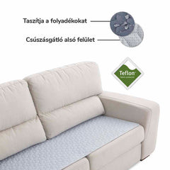 Sofazip Teflon® kanapéra matracvédő, vízlepergető, ragadásmentes, világosszürke színben