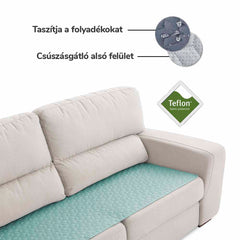 Sofazip Teflon® matracvédő kanapéhoz, vízlepergető, ragadásmentes, mentaszínben