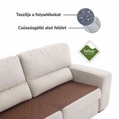 Sofazip Teflon® matracvédő kanapéhoz, vízlepergető, ragadásmentes, barna színben