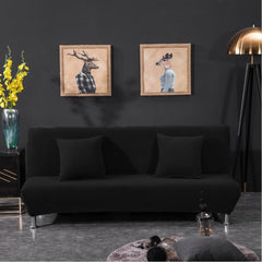 Sofazip mikroszálú karfa nélküli kanapéhuzat, fekete színben