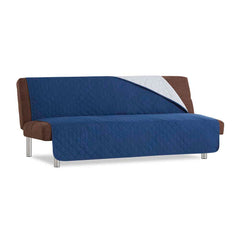 Sofazip karfa nélküli kanapéhuzat, matracolt, kétoldalas kék-szürke designban